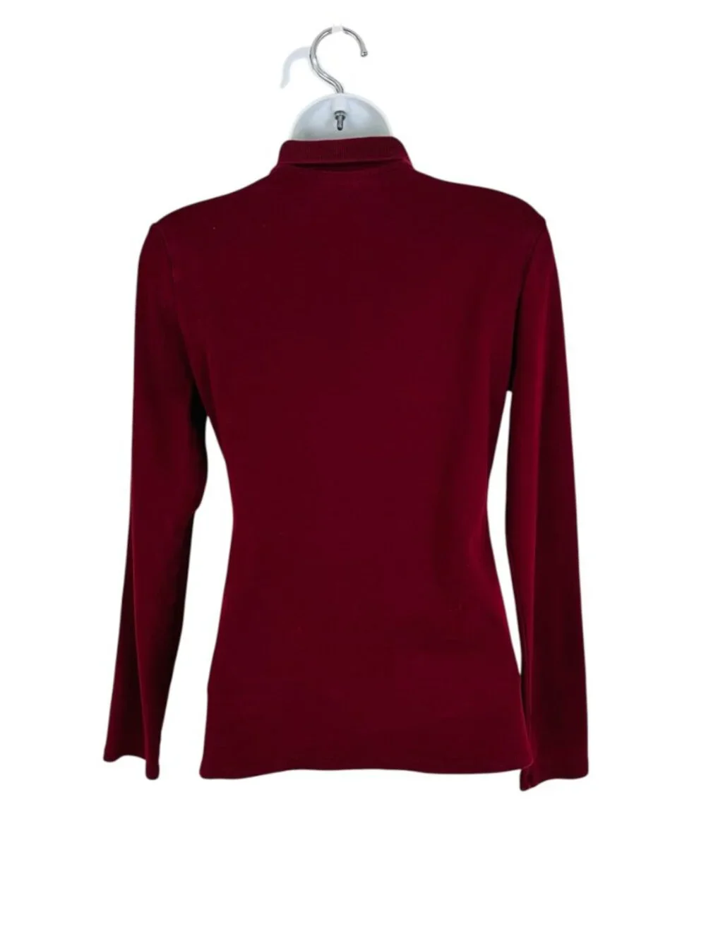 Tommy Hilfiger Women's Size S Slim Fit Half Zip Wine Polo Shirt